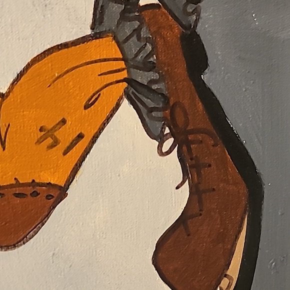 Oil on Canvas Whimsical Clown Wall Art Painting  24" x 20" - Picture 9 of 13